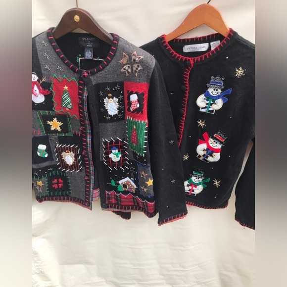Planet And Company Christmas Sweater And Victoria Jones PM Snowman - Picture 1 of 11